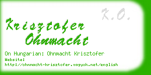 krisztofer ohnmacht business card